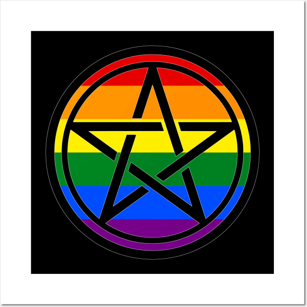 Large Print Pentacle LGBT Flag Gay Pride Wall Art by aaallsmiles